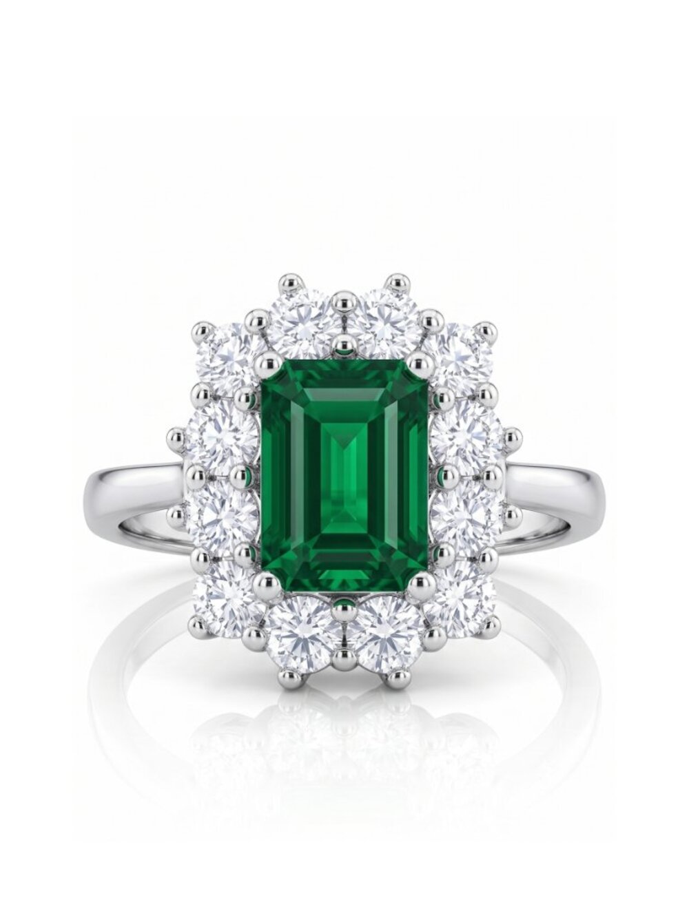Charmed Aroma Emerald Ring, size 8, 925 Sterling Silver